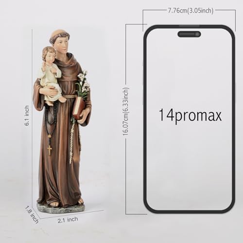 BC Catholic St Anthony Statue 6 Inch Sculpture