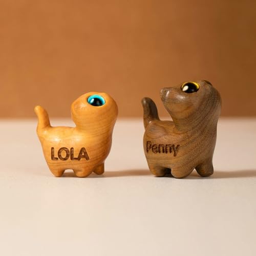Custom Small Wooden Cat Statue for Home Decor