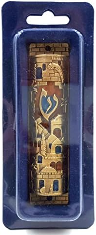 TALISMAN4U Gold Enamel Mezuzah Case with Scroll