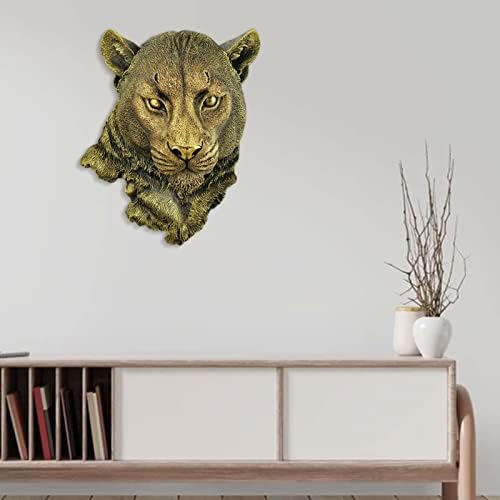 Leopard Head Wall Sculpture Durable Resin Animal Decor