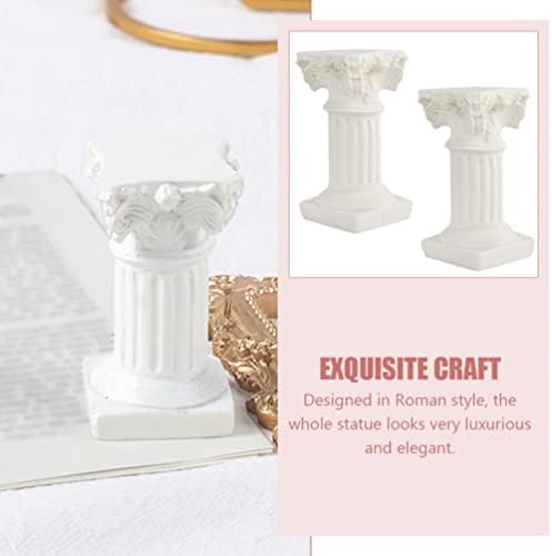Generic Roman Pillars Mini White Resin Figurine Wedding Table Decoration