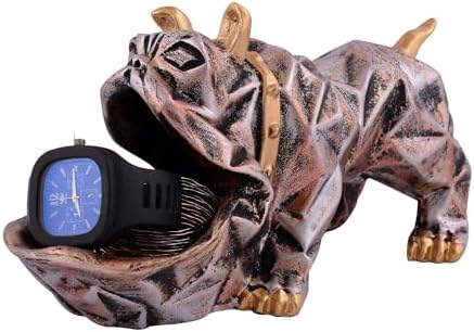 Cool Dog Sculpture with Plate for Home Decor