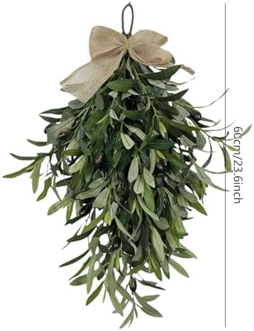 60cm Artificial Olive Teardrop Wreath Decor