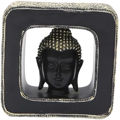 Fenteer Buddha Head Statue Resin Figurine Decor