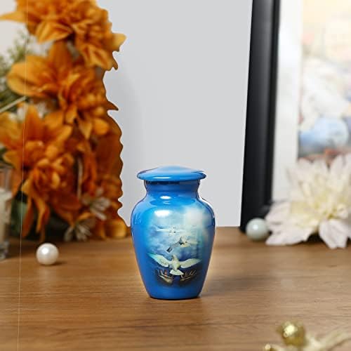 Serenity Dove Painted Mini Cremation Urn - Small Keepsake
