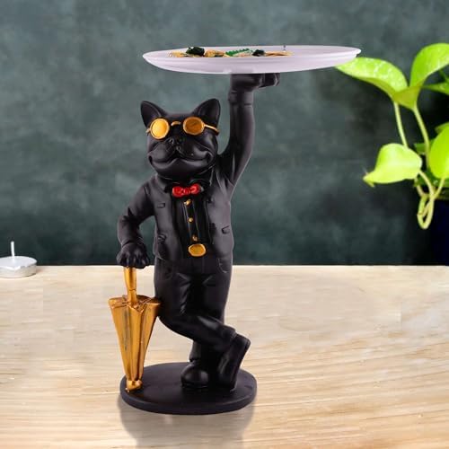 Cool Dog Showpiece with Plate for Home Decor