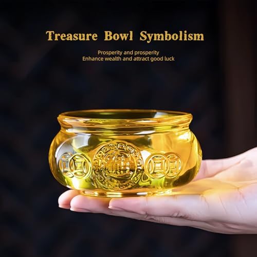 3 Inch Handmade Crystal Golden Treasure Basin with 43pcs Ingot