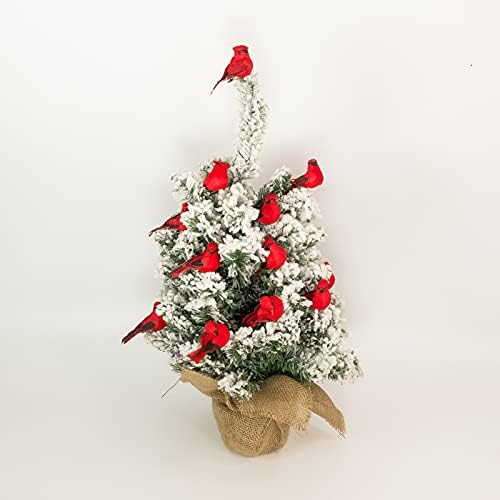 Berfutall Red Cardinal Clip On Christmas Ornament - Set of 12