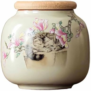 KaBuea Small Pet Cremation Urn - Ceramic White Memorial Keepsake