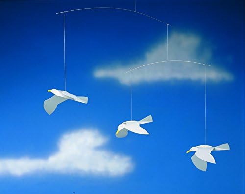 Flensted Mobiles Soaring Seagulls Hanging Mobile 16 Inches