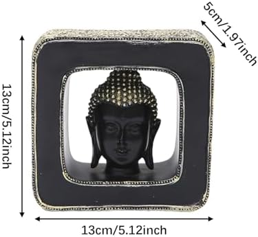 Fenteer Buddha Head Statue Resin Figurine Decor