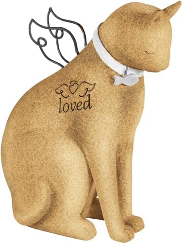 Carson Bereavement Memorial Cat Figurine with Angel Wings