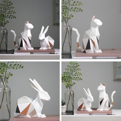 HAUCOZE Modern Geometric Cat Sculpture Statue 73 Inch