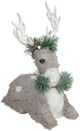 Northlight Gray Sisal Reindeer Christmas Figurine 1275 Inch