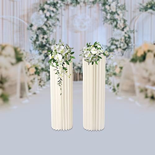 2PCS 394in Tall Flower Stand Round Cylinder Wedding Centerpieces Foldable Display Stands