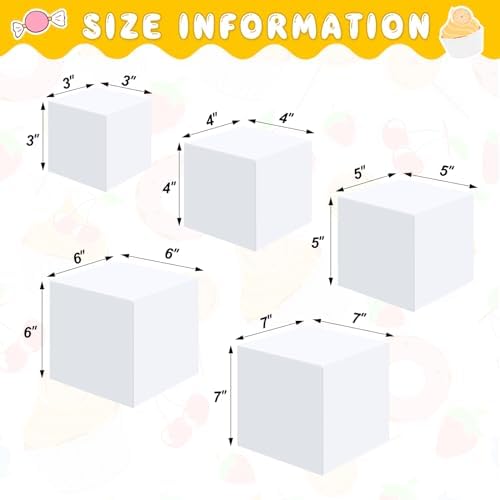 Geetery 5 Piece Acrylic Display Riser Set White