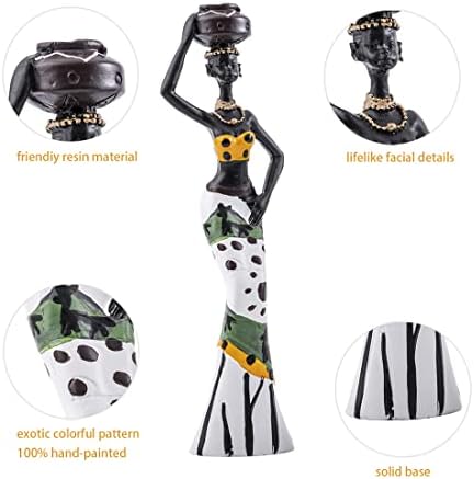 Galiyen 3 Pack African Tribal Lady Figurines Home Decor