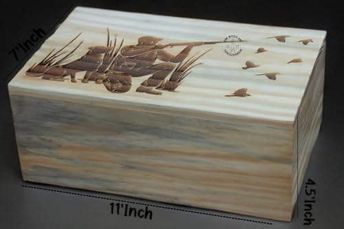 Hunting Dog Cremation Urn for Human Ashes Large - Handmade Wood