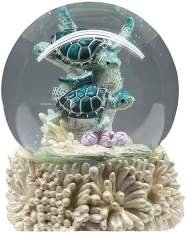 ICE ARMOR 325 Inch Sea Turtle Snow Globe Statue