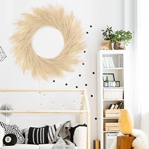 Hananona Artificial Pampas Grass Wreath 26 Beige 1pc