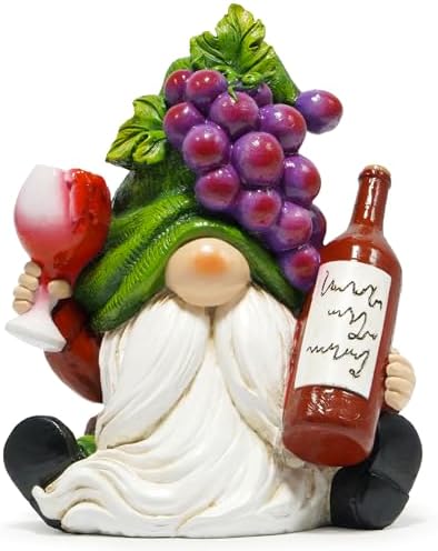 Hodao Red Wine Gnome Figurines Decoration Purple