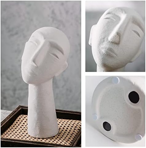 Abstract Ceramic Head Sculpture 14 Inch Home Decor