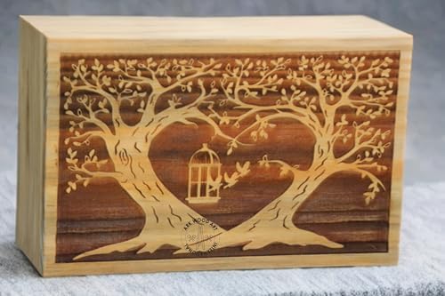 Life of Tree Handmade Wooden Urn for Human Ashes