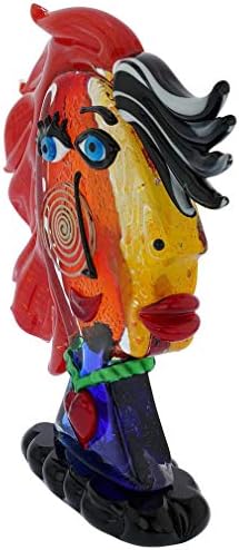 GlassOfVenice Murano Glass Picasso Woman Head with Red Hair