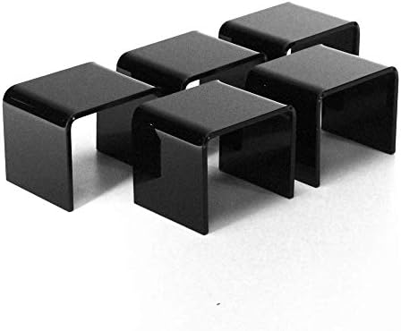 Mirart Acrylic Display Risers 2 Wide MultiPack 5 Black