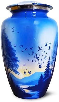 Artsymade Heaven Scenery Cremation Urn for Adult - Blue