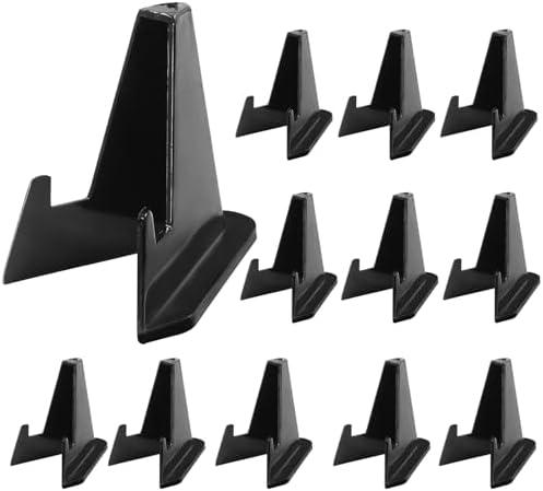 Hordion 12 Pack Black Acrylic Easel Display Stand