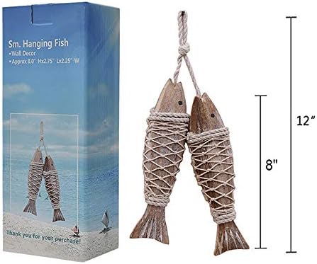 Antique Wood Fish Wall Hanging Decor Sculpture