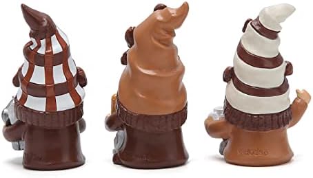 Hodao 3 Piece Coffee Gnome Decor Figurines