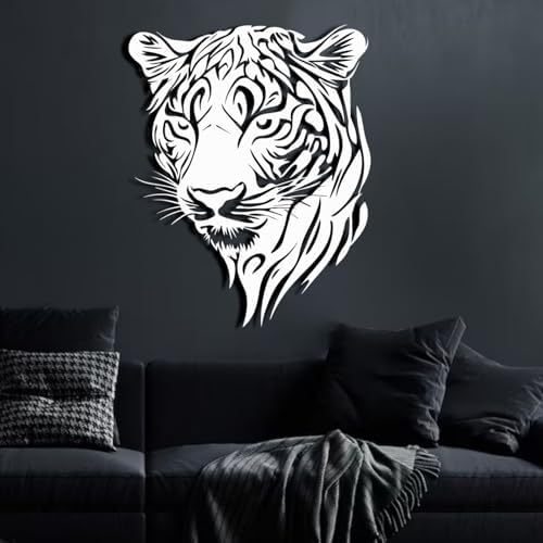 ENJOYOO Black Leopard Head Metal Wall Art 24x19in