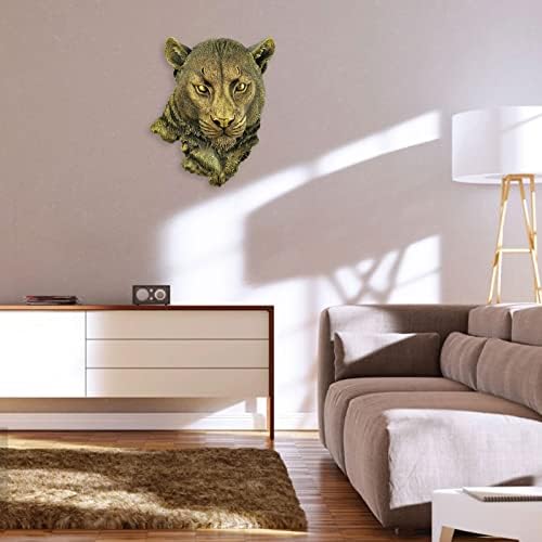 Leopard Head Wall Sculpture Durable Resin Animal Decor