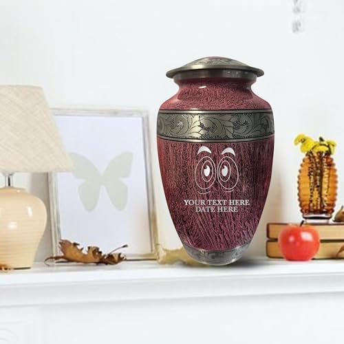 Personalized Cremation Urn with Funny Googly Eyes and Name