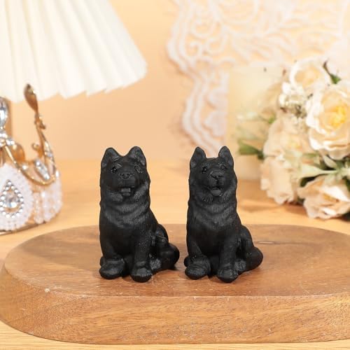 Black Obsidian German Shepherd Dog Figurine Decoration