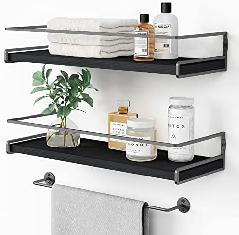 Forbena Modern Floating Shelves Set of 2 for Bathroom and Kitchen