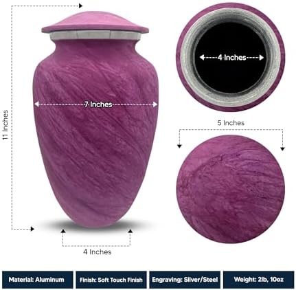 Custom Large Cremation Urn with Funny Design - 200 Cubic Inch Pink
