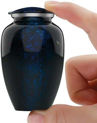 Modern Memorial Franklin Teal Granite Cremation Urn