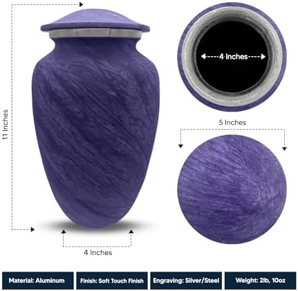 Custom Large Cremation Urn with Name and Game Over Design - Purple