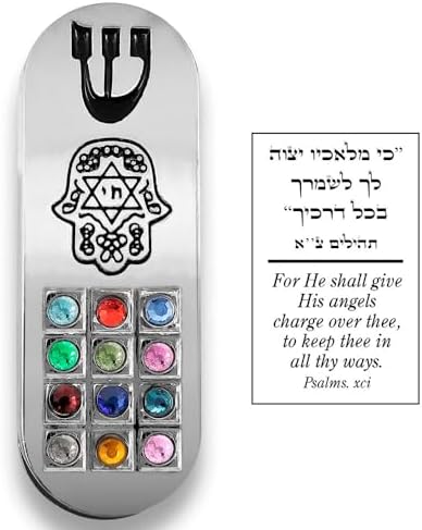 Talisman4u Protection Car Mezuzah with Hamsa Hoshen and Travelers Prayer Scroll