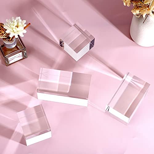 Hipiwe 4PCS Clear Acrylic Display Risers Stand