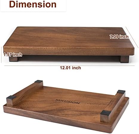 Kulusion Walnut Wooden Pedestal Stand for Kitchen Bathroom Decor