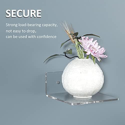 6 Inches Clear Acrylic Floating Shelves 2 Pack