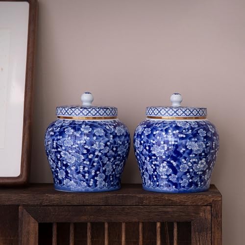 Ceramic Floral Urn for Human Ashes - 35 oz