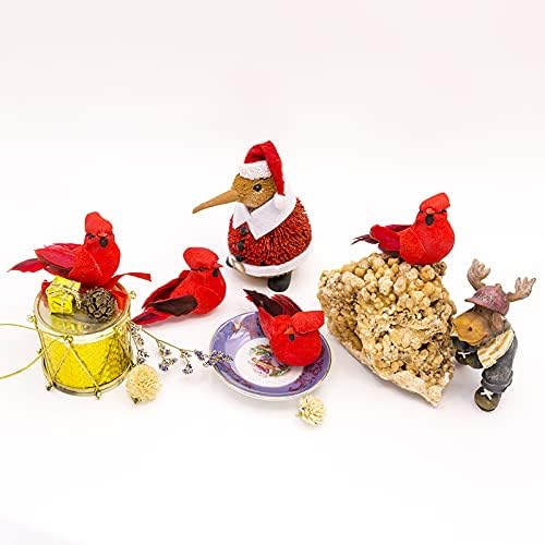Berfutall Red Cardinal Clip On Christmas Ornament - Set of 12