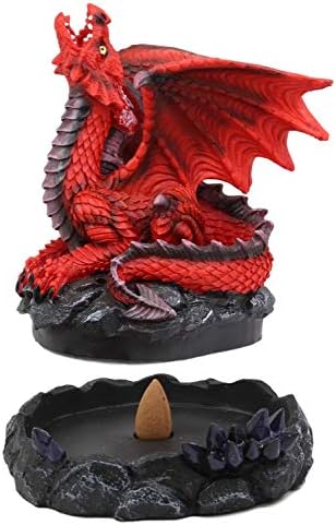 Ebros Gift Stryker Red Dragon Incense Burner Figurine 625 Inch