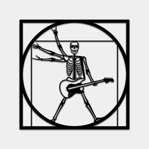 Rock Skeleton Vitruvian Wall Art - Metal Music Decor