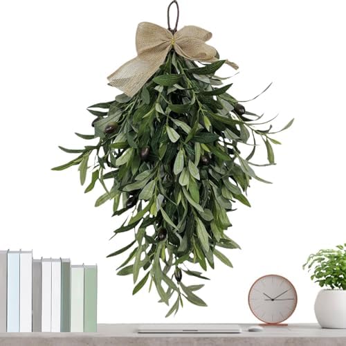 60cm Artificial Olive Teardrop Wreath Decor